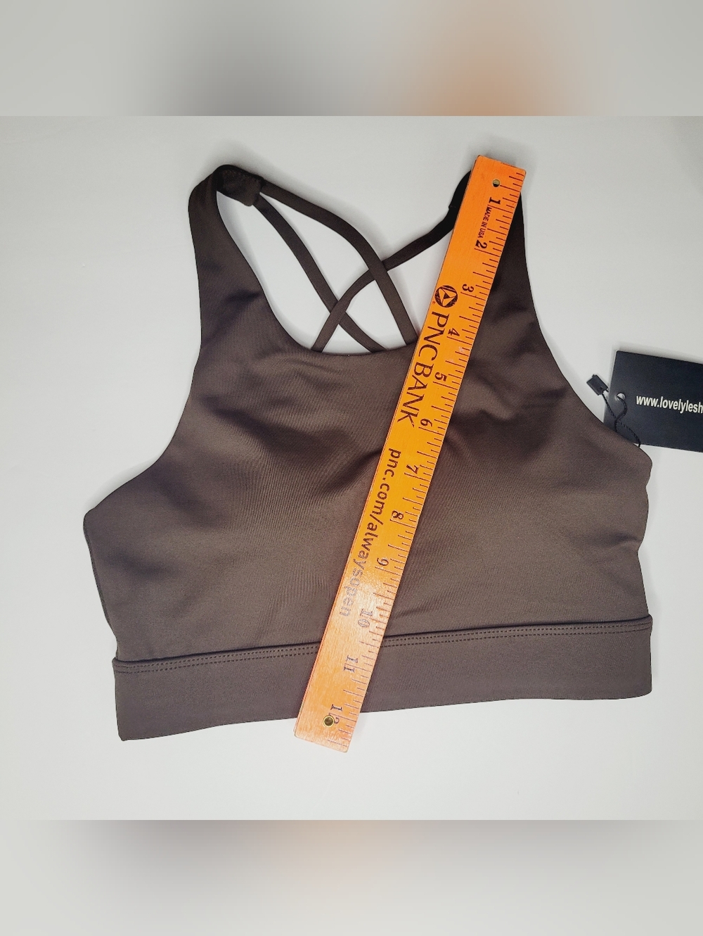 Lovelylesh Sports Bra Brown Women's XS Crisscross Back Gym Pilates Running - Picture 4 of 6